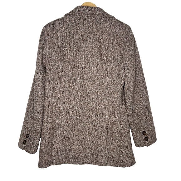 Vintage J.Crew Sz Medium Double Breasted‎ Tweed Pea Coat Quilted Lining - Picture 2 of 6